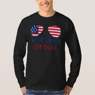 Amerikaanse maatschappelijk werker op de laatste d t-shirt