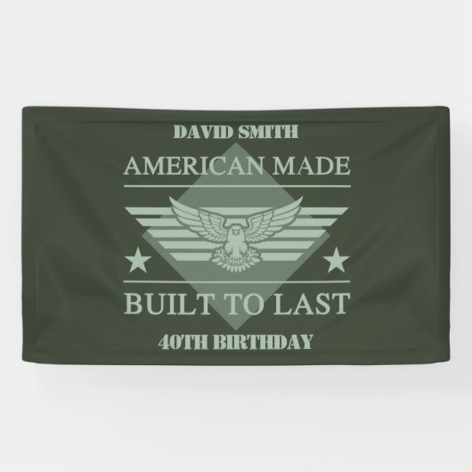 Amerikaanse Made 40th Birthday Spandoek (Horizontaal)