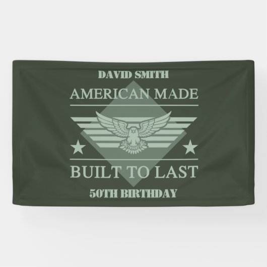 Amerikaanse Made 50th Birthday Spandoek (Horizontaal)