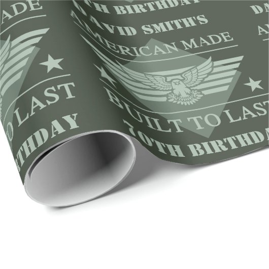 Amerikaanse Made 70th Birthday Cadeaupapier (Rol Hoek)