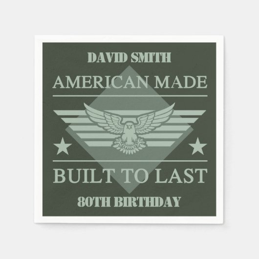 Amerikaanse Made 80th Birthday Servet (Voorkant)