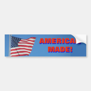 Amerikaanse made / Amerikaanse vlag Red Blue Bumpersticker