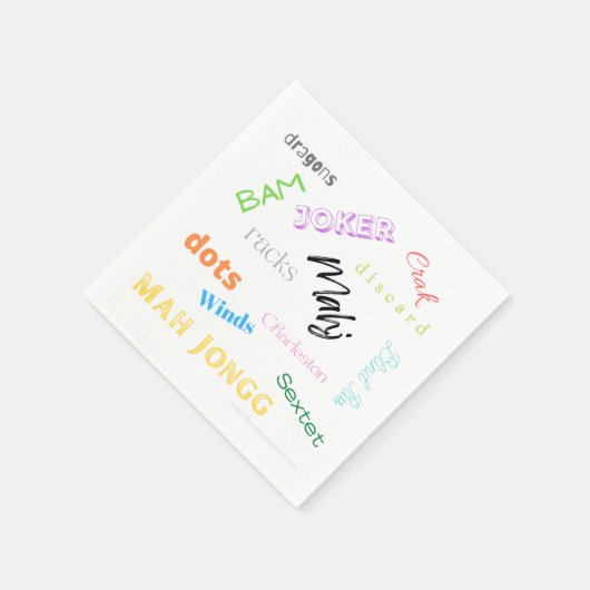 Amerikaanse Mah Jongg paper napkin Servet (Hoek)