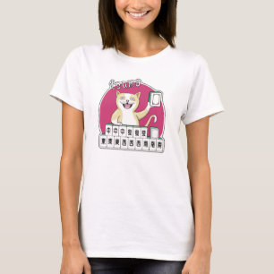 Amerikaanse Mahjong Tsumo Kat Winnende Hand T-shirt
