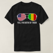Amerikaanse Mali-vlag Zonnebrillen Malinese Amerik T-shirt (Design voorkant)