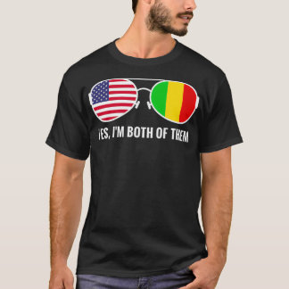 Amerikaanse Mali-vlag Zonnebrillen Malinese Amerik T-shirt