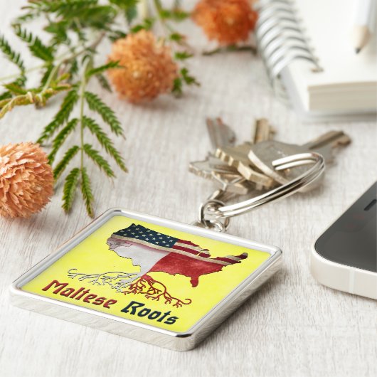 Amerikaanse Maltese wortels Sleutelhanger (Zijkant)