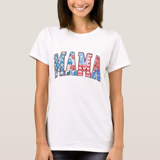 Amerikaanse MAMA 4th van juli Patriottische Gift v T-shirt (Voorkant)