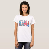 Amerikaanse MAMA 4th van juli Patriottische Gift v T-shirt (Voorkant volledig)