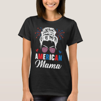 Amerikaanse Mama Amerika Moeder Vlag van de VS 4 J T-shirt