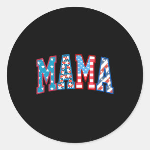Amerikaanse mama blij op 4 juli ronde sticker