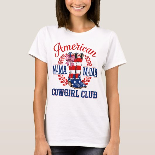 Amerikaanse Mama Cowgirl Club T-shirt (Voorkant)