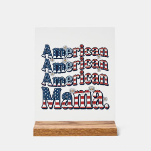 Amerikaanse Mama Patriottisch Vintage Gravure Shir Acryl Bord
