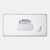 Amerikaanse Mama Patriottisch Vintage Gravure Shir Bureaumat (Keyboard & Muis)