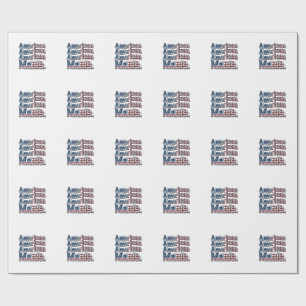Amerikaanse Mama Patriottisch Vintage Gravure Shir Cadeaupapier