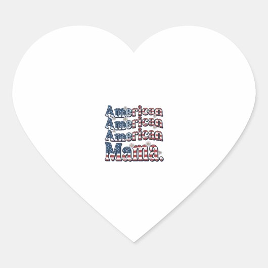 Amerikaanse Mama Patriottisch Vintage Gravure Shir Hart Sticker (Voorkant)