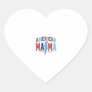 Amerikaanse Mama Patriottisch Vintage Gravure Shir Hart Sticker