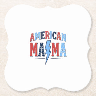 Amerikaanse Mama Patriottisch Vintage Gravure Shir Kartonnen Onderzetters