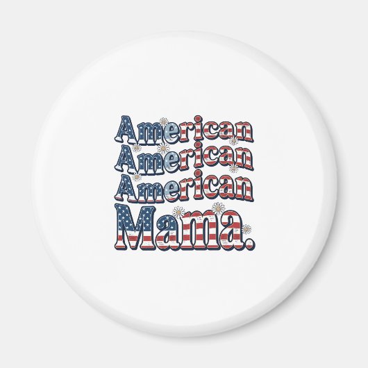 Amerikaanse Mama Patriottisch Vintage Gravure Shir Magneet (Voorkant)