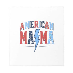 Amerikaanse Mama Patriottisch Vintage Gravure Shir Notitieblok