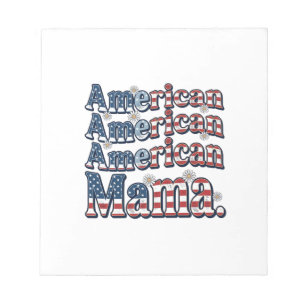 Amerikaanse Mama Patriottisch Vintage Gravure Shir Notitieblok
