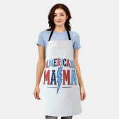 Amerikaanse Mama Patriottisch Vintage Gravure Shir Schort (Gedragen)