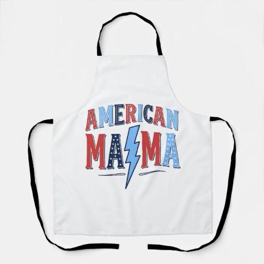 Amerikaanse Mama Patriottisch Vintage Gravure Shir Schort (Voorkant)