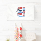 Amerikaanse Mama Patriottisch Vintage Gravure Shir Spandoek (Insitu)