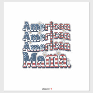 Amerikaanse Mama Patriottisch Vintage Gravure Shir Sticker