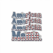 Amerikaanse Mama Patriottisch Vintage Gravure Shir Sticker (Voorkant)