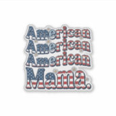 Amerikaanse Mama Patriottisch Vintage Gravure Shir Sticker (Voorkant)