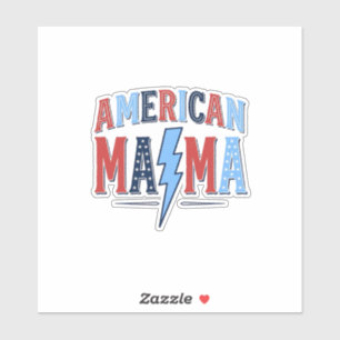 Amerikaanse Mama Patriottisch Vintage Gravure Shir Sticker