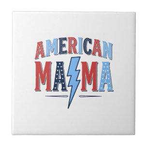 Amerikaanse Mama Patriottisch Vintage Gravure Shir Tegeltje