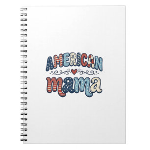 Amerikaanse Mama Patriottisch Vintage Shirt Ontwer Notitieboek
