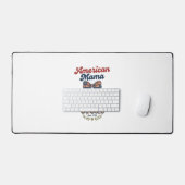 Amerikaanse Mama Patriottische Beer Patchwork Vect Bureaumat (Keyboard & Muis)