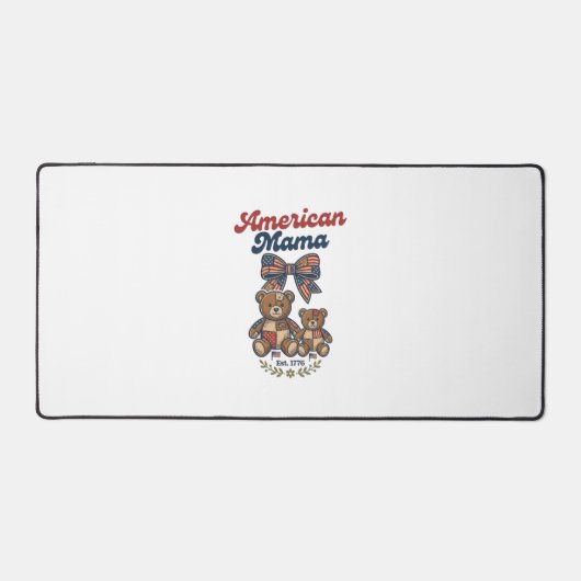 Amerikaanse Mama Patriottische Beer Patchwork Vect Bureaumat (Voorkant)