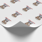 Amerikaanse Mama Patriottische Beer Patchwork Vect Cadeaupapier (Hoek)