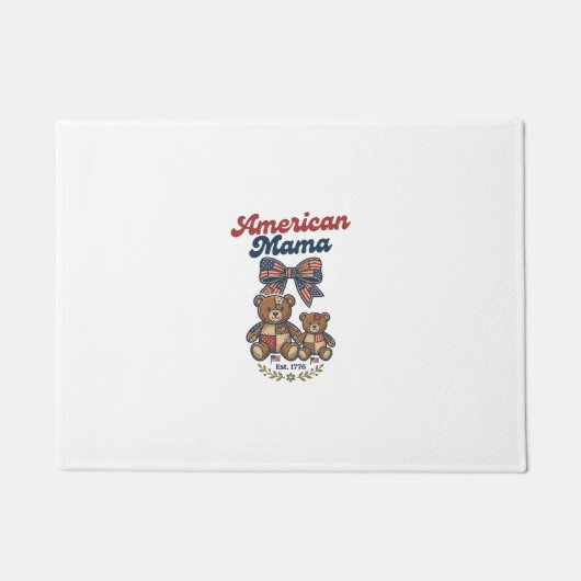 Amerikaanse Mama Patriottische Beer Patchwork Vect Deurmat (Voorkant)