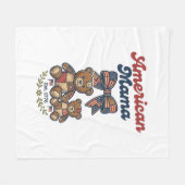 Amerikaanse Mama Patriottische Beer Patchwork Vect Fleece Deken (Voorkant (Horizontaal))