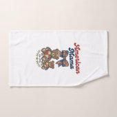 Amerikaanse Mama Patriottische Beer Patchwork Vect Handdoek (Handdoek)