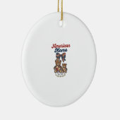 Amerikaanse Mama Patriottische Beer Patchwork Vect Keramisch Ornament (Rechts)