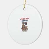 Amerikaanse Mama Patriottische Beer Patchwork Vect Keramisch Ornament (Links)