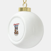 Amerikaanse Mama Patriottische Beer Patchwork Vect Keramische Bal Ornament (Rechts)