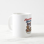 Amerikaanse Mama Patriottische Beer Patchwork Vect Koffiemok (Voorkant links)