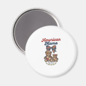 Amerikaanse Mama Patriottische Beer Patchwork Vect Magneet (Voorkant / Achterkant)
