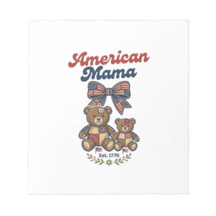 Amerikaanse Mama Patriottische Beer Patchwork Vect Notitieblok