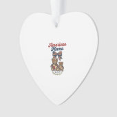 Amerikaanse Mama Patriottische Beer Patchwork Vect Ornament (voorkant)