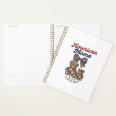 Amerikaanse Mama Patriottische Beer Patchwork Vect Planner (Display)