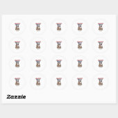 Amerikaanse Mama Patriottische Beer Patchwork Vect Ronde Sticker (Vel)