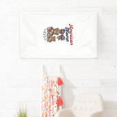 Amerikaanse Mama Patriottische Beer Patchwork Vect Spandoek (Insitu)